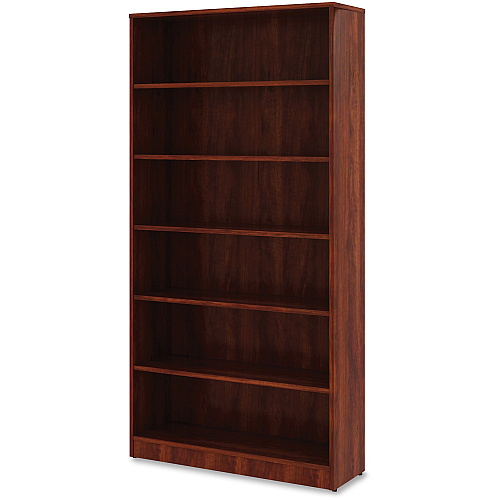 Lorell Laminate Bookcase 6 Shelf(ves) - 73" Height x 36" Width x 12" Depth - Sturdy, Adjustable Feet, Adjustable Shelf - Thermofused Laminate (TFL) - Cherry - Laminate - 1 Each (LLR99791)