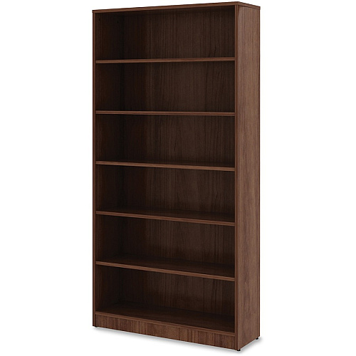 Lorell Laminate Bookcase 6 Shelf(ves) - 72" Height x 36" Width x 12" Depth - Sturdy, Adjustable Feet, Adjustable Shelf, Square Corner - Thermofused Laminate (TFL) - Walnut - Laminate - 1 Each (LLR99792)