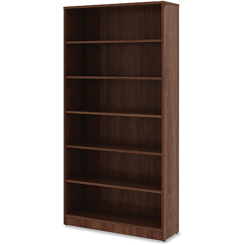 Lorell Laminate Bookcase 6 Shelf(ves) - 72" Height x 36" Width x 12" Depth - Sturdy, Adjustable Feet, Adjustable Shelf, Square Corner - Thermofused Laminate (TFL) - Walnut - Laminate - 1 Each (LLR99792)