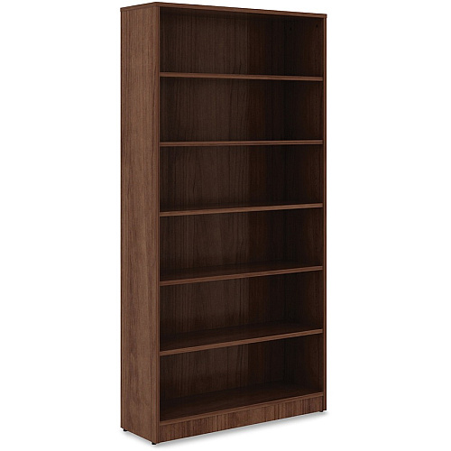 Lorell Laminate Bookcase 6 Shelf(ves) - 72" Height x 36" Width x 12" Depth - Sturdy, Adjustable Feet, Adjustable Shelf, Square Corner - Thermofused Laminate (TFL) - Walnut - Laminate - 1 Each (LLR99792)