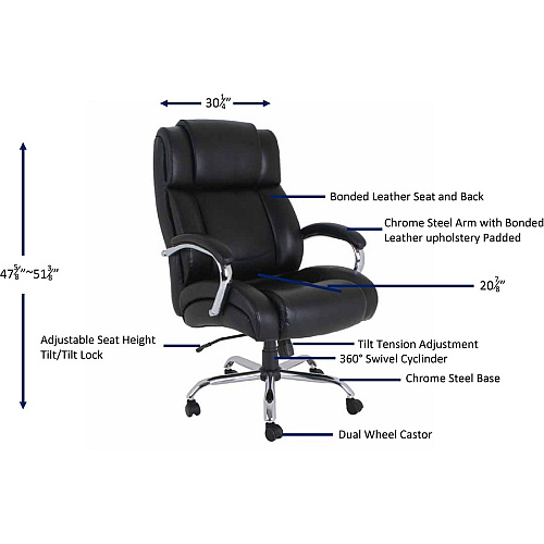 Lorell Big & Tall Chair with UltraCoil Comfort Black - 1 Each (LLR99845)