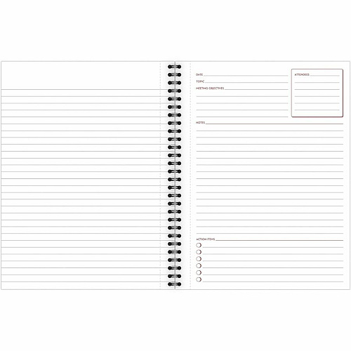 Mead Limited Meeting Notebook 80 Pages - Wire Bound - Both Side Ruling Surface - Ruled Front Ruling - 7 1/4" x 9 1/2" Sheet Size - Black Cover - Perforated, Dual Sided - Recycled - 1 Each (06982)