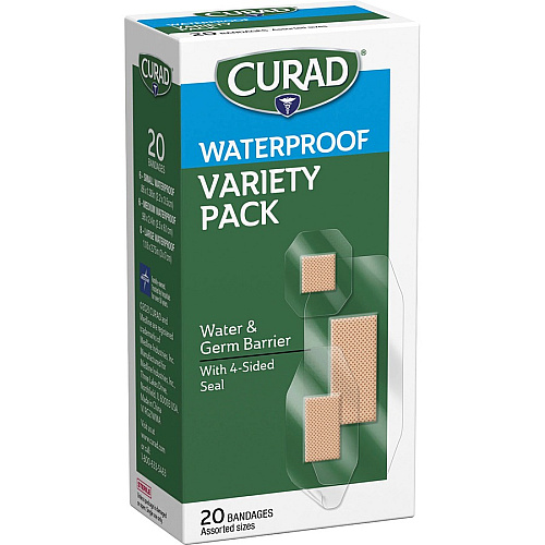 Curad Assorted Waterproof Transparent Bandages Transparent - Polyurethane - 20 / Box (CUR5108)