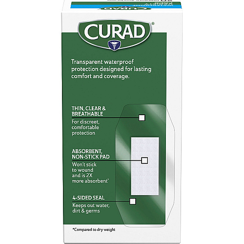 Curad Assorted Waterproof Transparent Bandages Transparent - Polyurethane - 20 / Box (CUR5108)