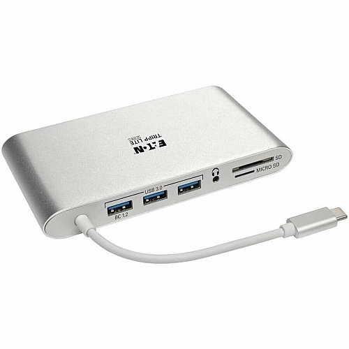 Eaton Tripp Lite Series USB-C Dock, Dual Display - 4K HDMI/mDP, VGA, USB 3.x (5Gbps), USB-A/C Hub, GbE, Memory Card, 100W PD Charging for Tablet PC, Notebook - USB Type C - 3 x USB Ports - 3 x USB 3.0 - Network (RJ-45) - HDMI - VGA - Mini Disp (U442DOCK1)