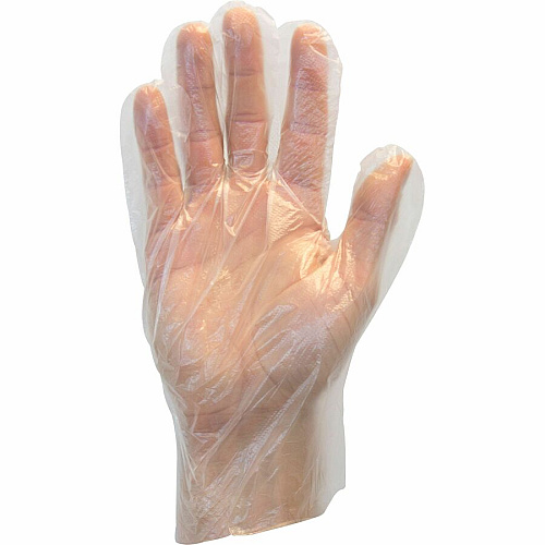 Safety Zone Clear Powder Free Polyethylene Gloves 11.75" Glove Length - Large Size - Clear - Die Cut, Heat Sealed Edge, Embossed Grip, Latex-free, Silicone-free, Recyclable - For Food - 100 / Pack (GDPELG)
