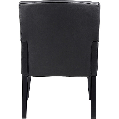 Boss Box Arm Guest Chair Vinyl Seat Material - Four-legged Base - Black - 1 Each (B639)