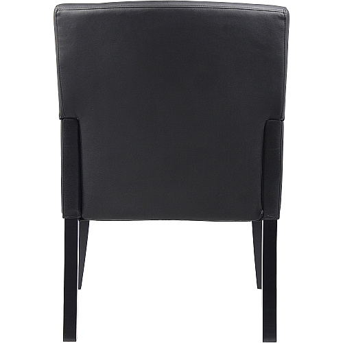 Boss Box Arm Guest Chair Vinyl Seat Material - Four-legged Base - Black - 1 Each (B639)