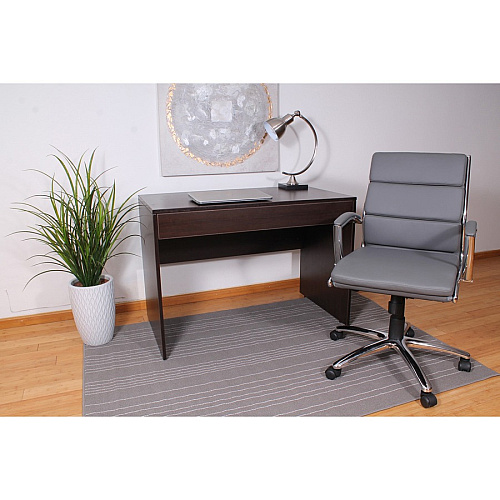 Boss Executive Chair Gray Seat Color - Vinyl Seat Material - Gray Back Color - Chrome, Black Frame Color - Chrome Frame Material - Mid Back - 5-star Base - 1 Each (B9476GY)