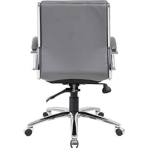 Boss Executive Chair Gray Seat Color - Vinyl Seat Material - Gray Back Color - Chrome, Black Frame Color - Chrome Frame Material - Mid Back - 5-star Base - 1 Each (B9476GY)
