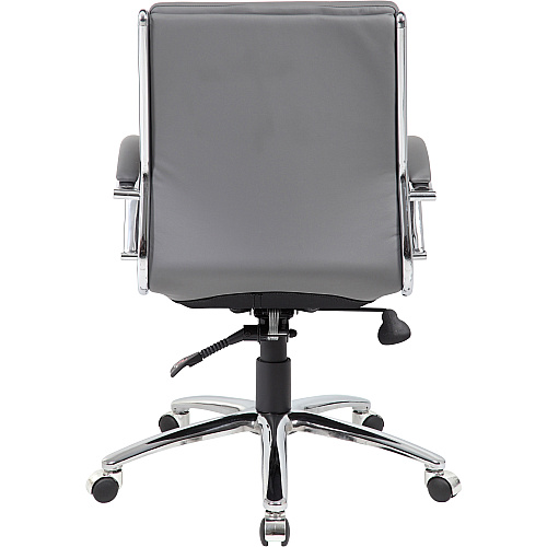 Boss Executive Chair Gray Seat Color - Vinyl Seat Material - Gray Back Color - Chrome, Black Frame Color - Chrome Frame Material - Mid Back - 5-star Base - 1 Each (B9476GY)