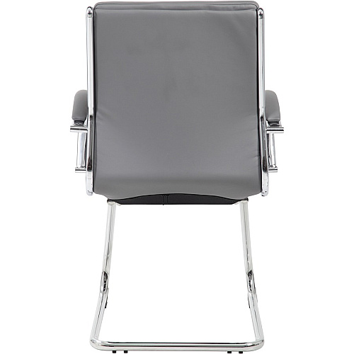Boss B9479 CaressoftPlus Guest Executive Chair Gray Seat Color - Vinyl Seat Material - Gray Back Color - High Back - Cantilever Base - 1 Each (B9479GY)