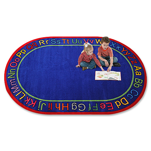 Flagship Carpets Know Your ABCs Oval Rug 8.33" Length x 5.83" Width - Oval - Multicolor - Nylon - 1 Each (FE11033A)