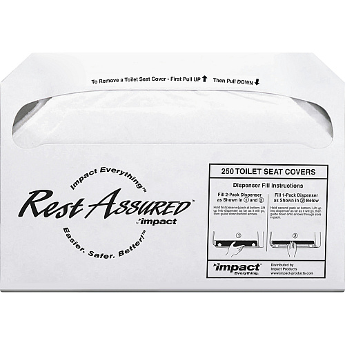 Impact Toilet Seat Covers Half-fold - White - Paper - 250/Pack - 4 / Carton (25130873)