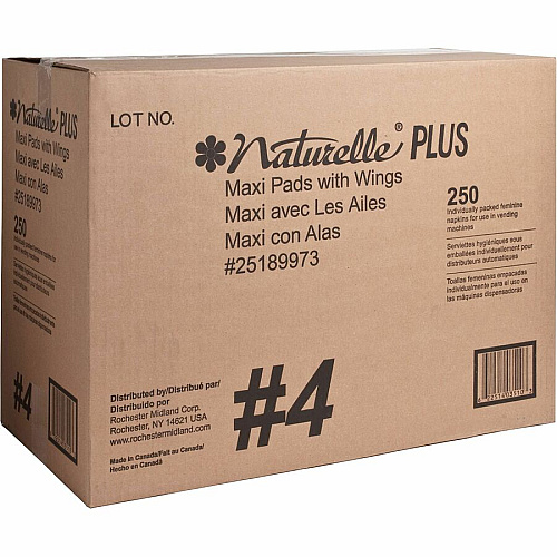 Impact Naturelle Plus Sanitary Napkins Individually Wrapped, Anti-leak, Highly Absorbent, Comfortable - 250 / Carton (25189973)