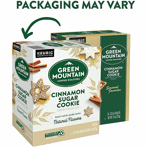 Green Mountain Coffee Roasters&reg; K-Cup Cinnamon Sugar Cookie Coffee Compatible with Keurig Brewer - Regular - Light - K-Cup, Pod - Cinnamon Sugar Cookie - Kosher - 24 / Pack (79742)