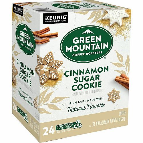 Green Mountain Coffee Roasters&reg; K-Cup Cinnamon Sugar Cookie Coffee Compatible with Keurig Brewer - Regular - Light - K-Cup, Pod - Cinnamon Sugar Cookie - Kosher - 24 / Pack (79742)