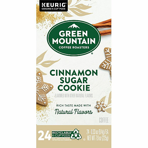 Green Mountain Coffee Roasters&reg; K-Cup Cinnamon Sugar Cookie Coffee Compatible with Keurig Brewer - Regular - Light - K-Cup, Pod - Cinnamon Sugar Cookie - Kosher - 24 / Pack (79742)