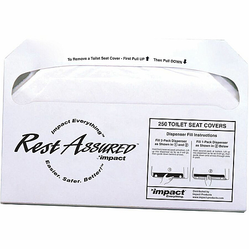 Impact Rest Assured Half Fold Toilet Seat Covers Half-fold - White - 1000 / Carton (25183273)