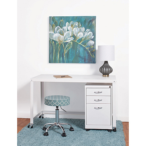 Lorell SOHO Personal Mobile Desk Rectangle Top - 48" Table Top Width x 23" Table Top Depth - 29.50" Height - Assembly Required - White - 1 Each (LLR34418)