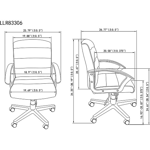 Lorell SOHO Upholstered Task Chair Black Seat Color - Fabric Seat Material - Black Back Color - Fabric Back Material - 1 Each (LLR83306)