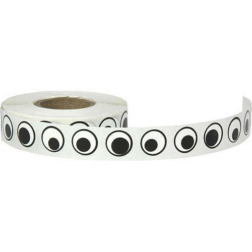 Creativity Street Wiggle Eyes Stickers Fun, Learning Theme/Subject - 1000 x Eye Shape - Self-adhesive - Black/White - 1000 / Pack (AC340201)