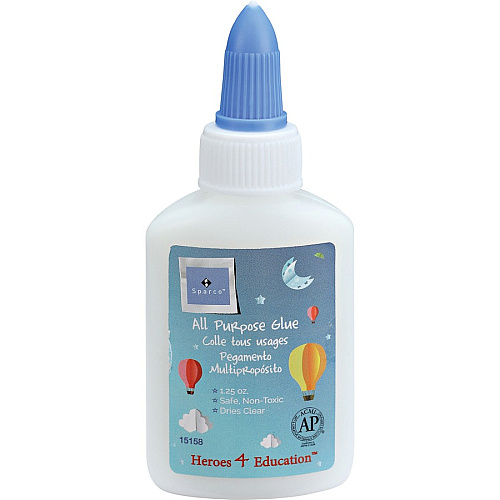 Sparco Washable School Glue 1.25 fl oz - White - 12 / Box (15158)