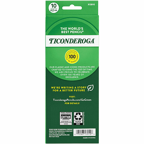 Ticonderoga Pre-Sharpened No. 2 Pencils #2 - Wood Barrel - 10 / Pack (13910)