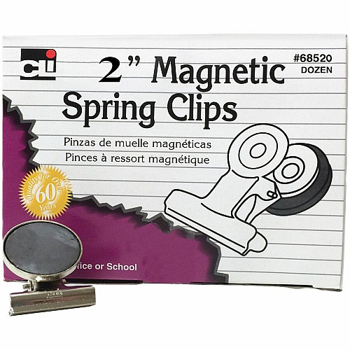 CLI Magnetic Spring Clips 2" Length - 12 / Box (68520)