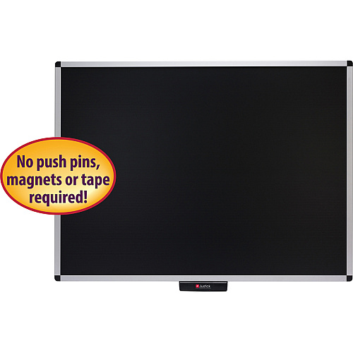 Justick Electro Bulletin Board 36" Height x 48" Width - Black Surface - Durable - Aluminum Frame - 1 Each (02563)
