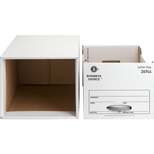 Business Source Stackable File Drawer Internal Dimensions: 12.25" Width x 23.50" Depth x 10.25" Height - External Dimensions: 14" Width x 25.3" Depth x 11.5" Height - Media Size Supported: Letter - Stackable - Steel, Plastic - White - For File, (BSN26744)