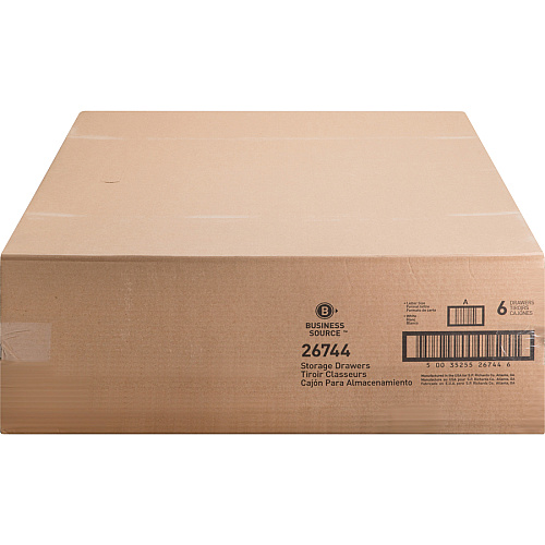 Business Source Stackable File Drawer Internal Dimensions: 12.25" Width x 23.50" Depth x 10.25" Height - External Dimensions: 14" Width x 25.3" Depth x 11.5" Height - Media Size Supported: Letter - Stackable - Steel, Plastic - White - For File, (BSN26744)