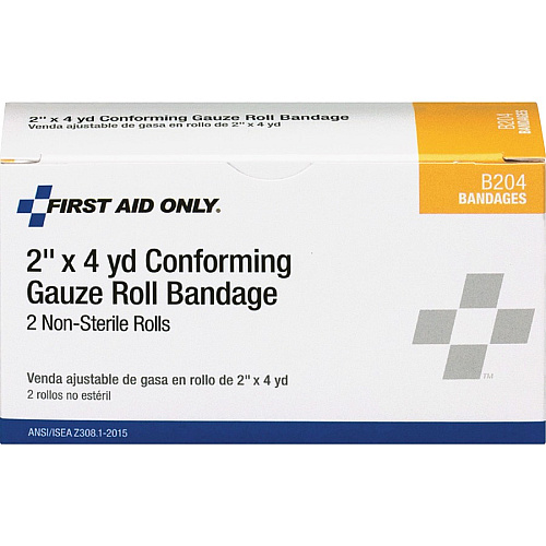 First Aid Only Non-sterile Conforming Gauze 2" Width - White - Cotton - 2/Box - 1 Each (B204)