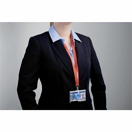 DURABLE Premium Textile Lanyard Coral - 10 / Box (8127136)