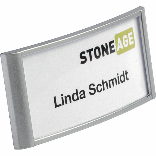 DURABLE Magnetic Classic Name Badge Holder Support 2.88" x 1.25" Media - Silver - 10 / Box (854223)