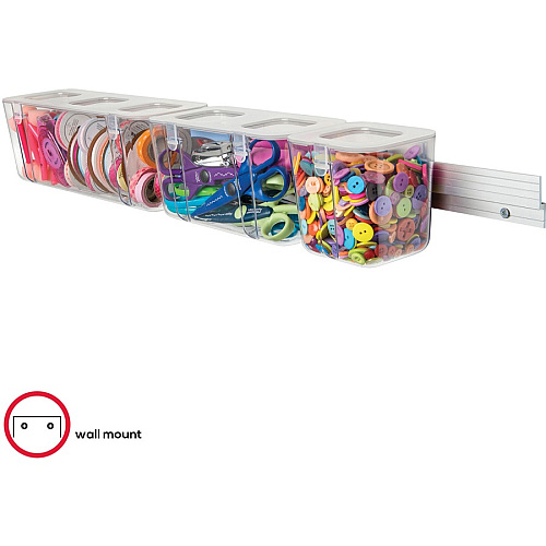 Deflecto Mounting Bar for Storage Box, Organizer Canister - Aluminum 40 lb Load Capacity - 1 Each (22773CR)