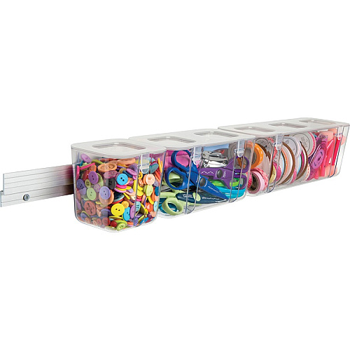 Deflecto Mounting Bar for Storage Box, Organizer Canister - Aluminum 40 lb Load Capacity - 1 Each (22773CR)