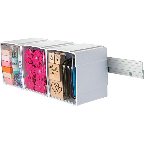 Deflecto Mounting Bar for Storage Box, Organizer Canister - Aluminum 40 lb Load Capacity - 1 Each (22773CR)