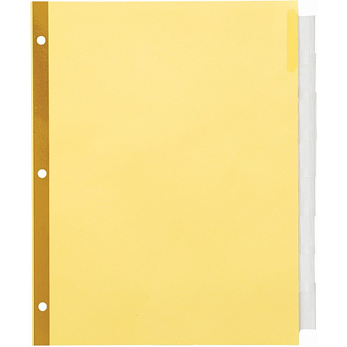 Avery&reg; Office Essentials Big Tab Insertable Dividers 384 x Divider(s) - 384 Tab(s) - 8 - 8 Tab(s)/Set - 8.5" Divider Width x 11" Divider Length - 3 Hole Punched - Buff Paper Divider - Clear Plastic Tab(s) - 30% Recycled - 48 / Carton (24833)