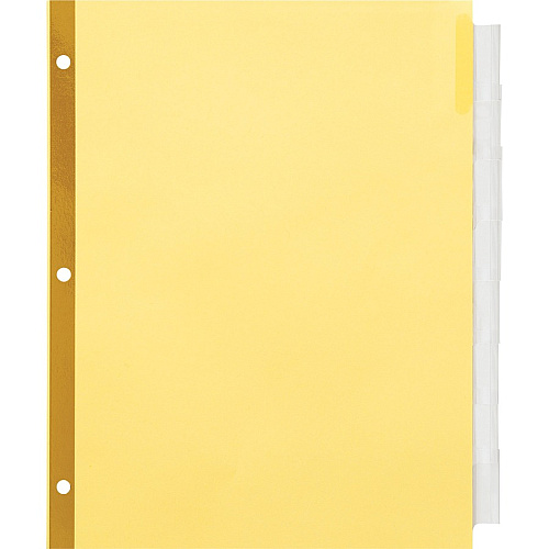 Avery&reg; Office Essentials Big Tab Insertable Dividers 384 x Divider(s) - 384 Tab(s) - 8 - 8 Tab(s)/Set - 8.5" Divider Width x 11" Divider Length - 3 Hole Punched - Buff Paper Divider - Clear Plastic Tab(s) - 30% Recycled - 48 / Carton (24833)