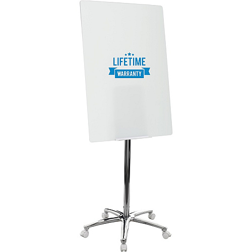 MasterVision Super Value Glass Mobile Easel 26" (2.2 ft) Width x 38.5" (3.2 ft) Height - Glass Surface - Chrome Stand - Rectangle - 1 Each (GEA4850126)