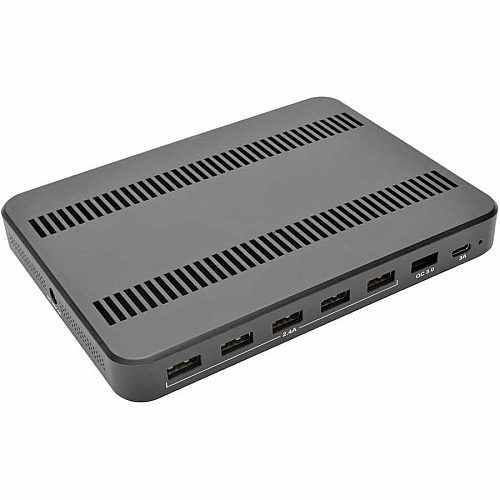 Eaton Tripp Lite Series 7-Port USB Charging Station with Quick Charge 3.0, USB-C Port, Device Storage, 5V 4A (60W) USB Charge Output 60 W - 230 V AC, 120 V AC Input - 5 V DC Output - 3 A - 1 Each (U280007CQCST)