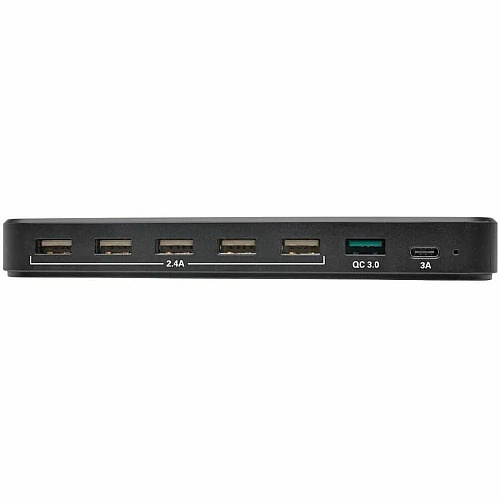 Eaton Tripp Lite Series 7-Port USB Charging Station with Quick Charge 3.0, USB-C Port, Device Storage, 5V 4A (60W) USB Charge Output 60 W - 230 V AC, 120 V AC Input - 5 V DC Output - 3 A - 1 Each (U280007CQCST)