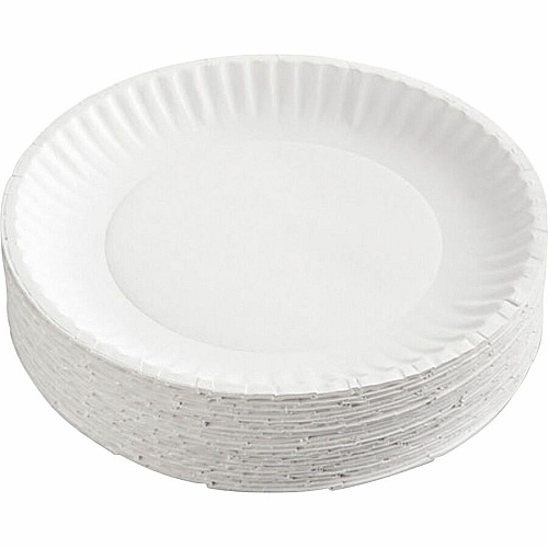 AJM 9" Dinnerware Paper Plates Serving - Disposable - Microwave Safe - 9" Diameter - White - Paper Body - 100 / Pack (CP9GOEWH)