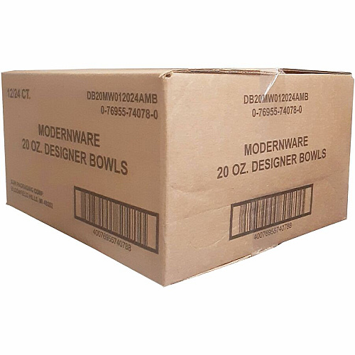 AJM ModernWare Designer 20 oz Paper Bowls Disposable - 7.8" Diameter - White - Paper Body - 24/Pack - 12 / Carton (DB20MW012)