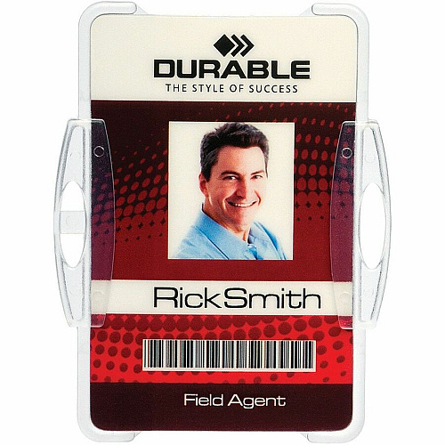 DURABLE 8011/8118 Replacement ID Card Holder Support 3.35" x 2.13" Media - Polystyrene - Clear - 10 / Box (891819)