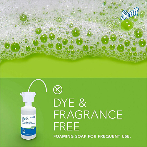 Scott Essential Green Certified Foam Skin Cleanser Foam - 1.59 quart - Applicable on Hand - Fragrance-free, Dye-free - 1 Each (11285)