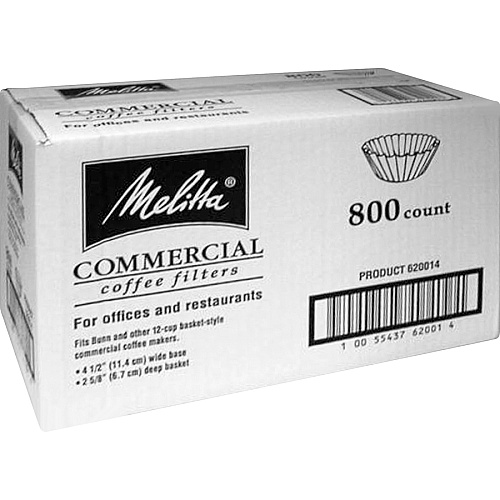 Melitta Basket-style Coffeemaker Coffee Filters Heavyweight, Tear Resistant, Disposable - 800 / Carton - White (620014)