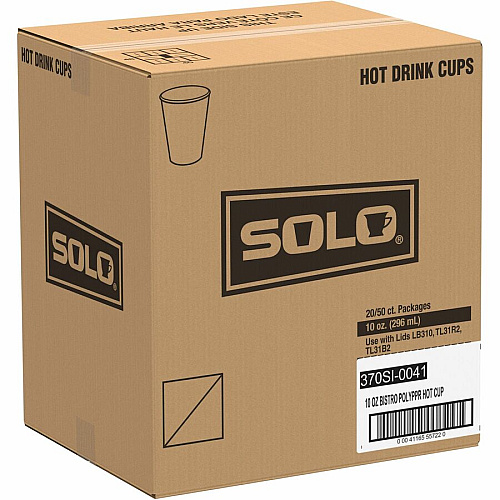 Solo 10 oz Bistro Design Disposable Paper Cups 10 fl oz - Multi - Paper - Beverage, Hot Drink, Cold Drink, Coffee, Tea, Cocoa - 50/Pack - 20 / Carton (370SI0041)
