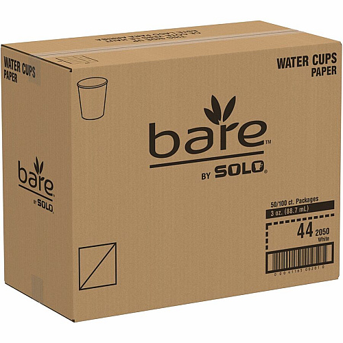 Solo 3 oz Treated Paper Water Cups 3 fl oz - White - Paper - Water - 100/Pack - 50 / Carton (442050CT)